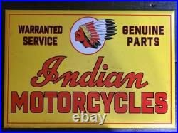 Vintage Indian Motorcycles Sign Toc Springfield Ma Painted Metal Harley Davidson