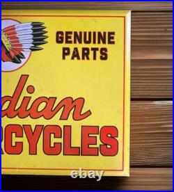 Vintage Indian Motorcycles Sign Toc Springfield Ma Painted Metal Harley Davidson