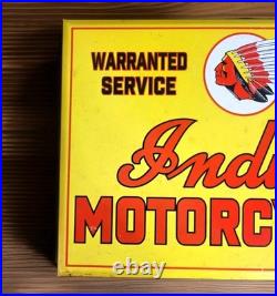 Vintage Indian Motorcycles Sign Toc Springfield Ma Painted Metal Harley Davidson