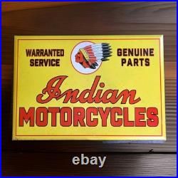 Vintage Indian Motorcycles Sign Toc Springfield Ma Painted Metal Harley Davidson