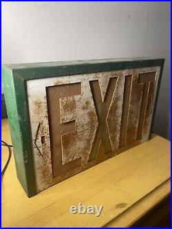 Vintage Indoor Metal Emergency Exit Sign