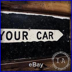 Vintage Industrial Lock Your Car Metal Warning Advertising Sign