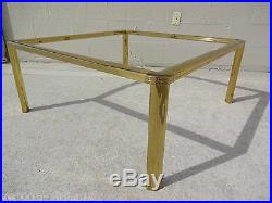 Vintage Italian Brass & Glass Coffee Table by Solmet (Signed) Mid Century Modern
