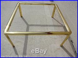 Vintage Italian Brass & Glass Coffee Table by Solmet (Signed) Mid Century Modern