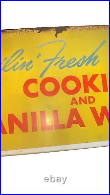 Vintage Jack's Happy Jack Cookies & Vanilla Wafers Original Metal Sign 21.5 X7