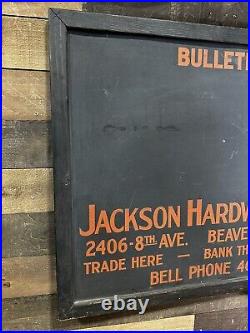 Vintage Jackson Hardware Co. Bulletin Metal Sign