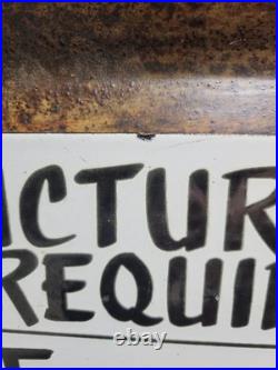 Vintage Jail Porcelain Sign Old Prison Jim Thorp Warden Penitentiary Body Search