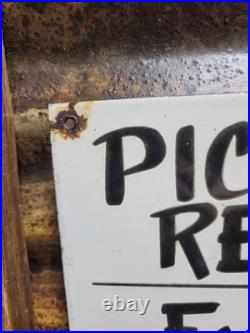 Vintage Jail Porcelain Sign Old Prison Jim Thorp Warden Penitentiary Body Search