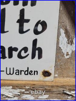 Vintage Jail Porcelain Sign Old Prison Jim Thorp Warden Penitentiary Body Search