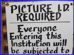 Vintage Jail Porcelain Sign Old Prison Jim Thorp Warden Penitentiary Body Search