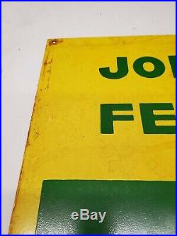 Vintage John Deere Fertilizer Metal Sign Farm Agriculture Advertising 26 x 18