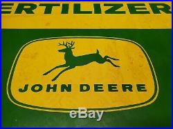 Vintage John Deere Fertilizer Metal Sign Farm Agriculture Advertising 26 x 18