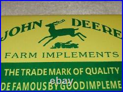 Vintage John Deere Fram Implements Tractors 7 Porcelain Metal Gasoline Oil Sign