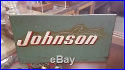Vintage Johnson Seahorse Outboard Motor Metal Catalog Display Sign Fishing Boat
