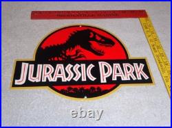 Vintage Jurassic Park Die-cut Dinosaur T-rex 12 Metal Movie 3 Gasoline Oil Sign