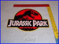 Vintage Jurassic Park Die-cut Dinosaur T-rex 12 Metal Movie 3 Gasoline Oil Sign