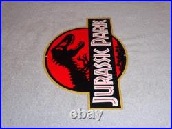 Vintage Jurassic Park Die-cut Dinosaur T-rex 12 Metal Movie 3 Gasoline Oil Sign