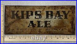 Vintage KIPS BAY ALE Sign 1930's Metal Beer ADVERTISING NYC Brewery RARE
