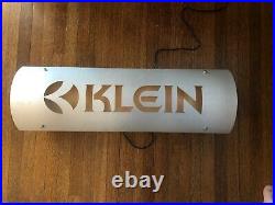 Vintage KLEIN BICYCLE Backlighted Fluorescent Metal Sign 28.5 x 9