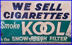 Vintage KOOL CIGARETTES metal advertising store sign gas station soda penguin