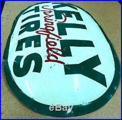 Vintage Kelly Tires Bubble Original Metal Steel Sign 1962 AM 4-62