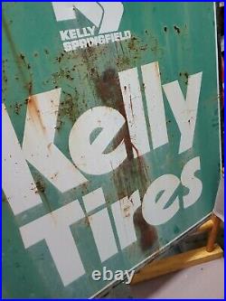 Vintage Kelly Tires Double Sides Metal Sign 34x36