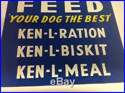 Vintage Ken-L Ration Dog Food Metal Advertising Sign. 518-W