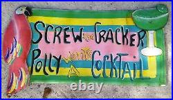 Vintage Key West Style Metal Sign Screw The Cracker Polly Want's a Cocktail