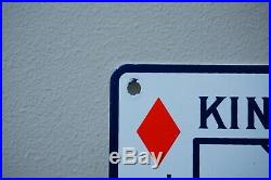 Vintage King Kard Overalls Porcelain Sign Motor Gas Oil Metal Station Pump Plate