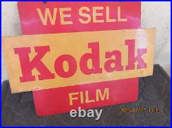 Vintage Kodak Double Sided Metal Sign We Sell Kodak Film. Measures 24 X 18