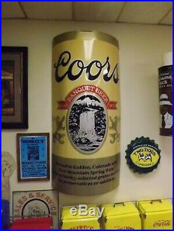 Vintage LARGE Coors Beer Can Metal Sign 3-D GAS OIL SODA COLA 5 Feet Tall