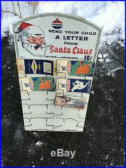 Vintage LG Standard Motor Oil Advertising Santa Clause Metal Map Sign Gasoline