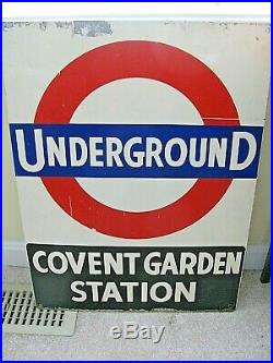 Vintage LONDON UNDERGROUND Covent Garden Station 24x18 Metal Sign