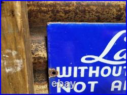 Vintage Ladies Without Escort Not Allowed At Bar Porcelain Sign Old Restaurant