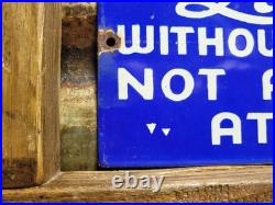 Vintage Ladies Without Escort Not Allowed At Bar Porcelain Sign Old Restaurant