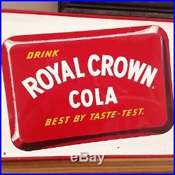 Vintage Large 1955 RC COLA Soda Pop Embossed 54x18 Metal Sign