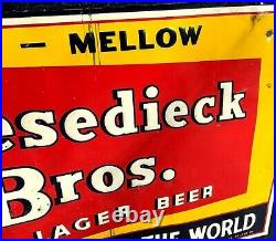 Vintage Large Early Griesedieck Beer Metal Sign 59X36 St Louis MO With Wood Back