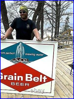 Vintage Large Grain Belt Beer metal Sign Minneapolis Brewing Co Mn Hamms 57x45