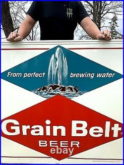 Vintage Large Grain Belt Beer metal Sign Minneapolis Brewing Co Mn Hamms 57x45