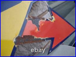 Vintage Large Rare Sunoco Gasoline Arrow 3ft Porcelain Metal Sign Automobile