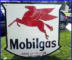 Vintage Lg 6 Ft Mobilgas Pegasus Socony Vacuum Porcelain Metal Advertising Sign