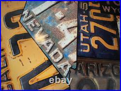 Vintage License Plate Map Sign Metal Dibond Print Rustic Art 35 x 21.5