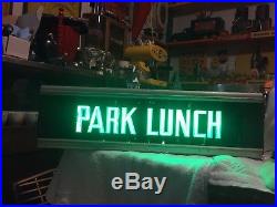 Vintage Light Up GREEN Park lunch Metal Sign
