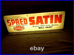 Vintage Lighted Spread Satin Latex Wall Paint Adv Sign Plastic Metal Base L400