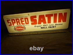 Vintage Lighted Spread Satin Latex Wall Paint Adv Sign Plastic Metal Base L400