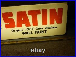 Vintage Lighted Spread Satin Latex Wall Paint Adv Sign Plastic Metal Base L400