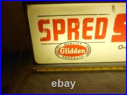 Vintage Lighted Spread Satin Latex Wall Paint Adv Sign Plastic Metal Base L400