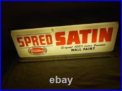 Vintage Lighted Spread Satin Latex Wall Paint Adv Sign Plastic Metal Base L400