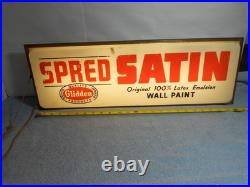 Vintage Lighted Spread Satin Latex Wall Paint Adv Sign Plastic Metal Base L400