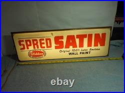 Vintage Lighted Spread Satin Latex Wall Paint Adv Sign Plastic Metal Base L400